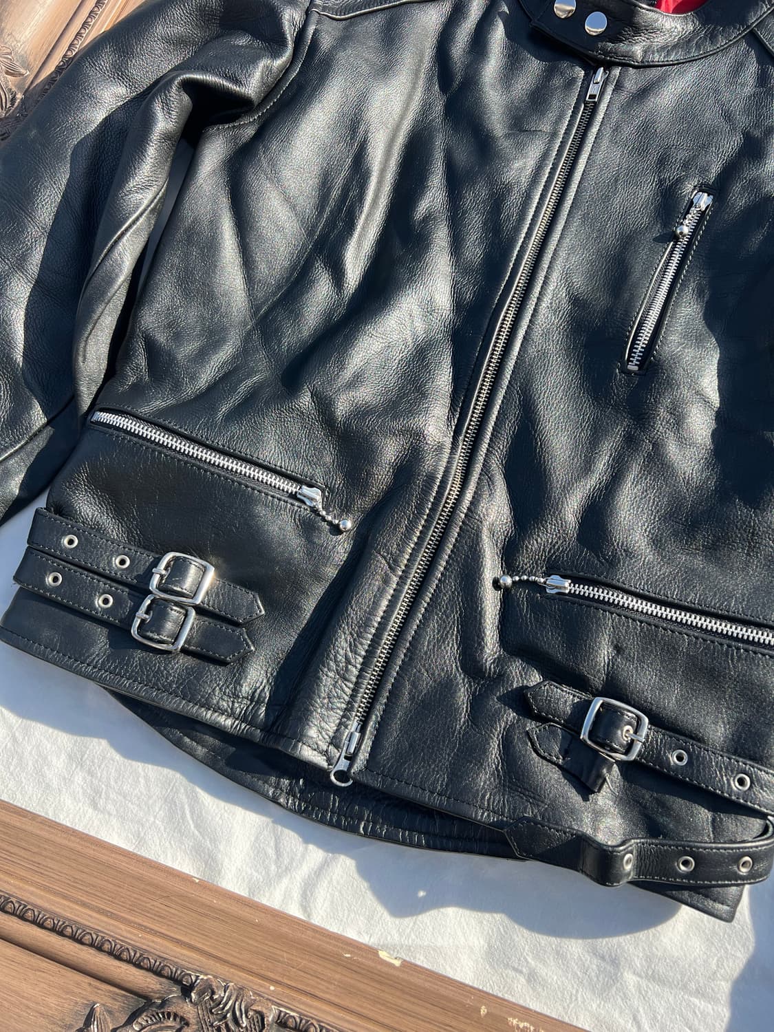 블랙 레더 라이더 자켓 (싱글 라이더) 상품이미지3