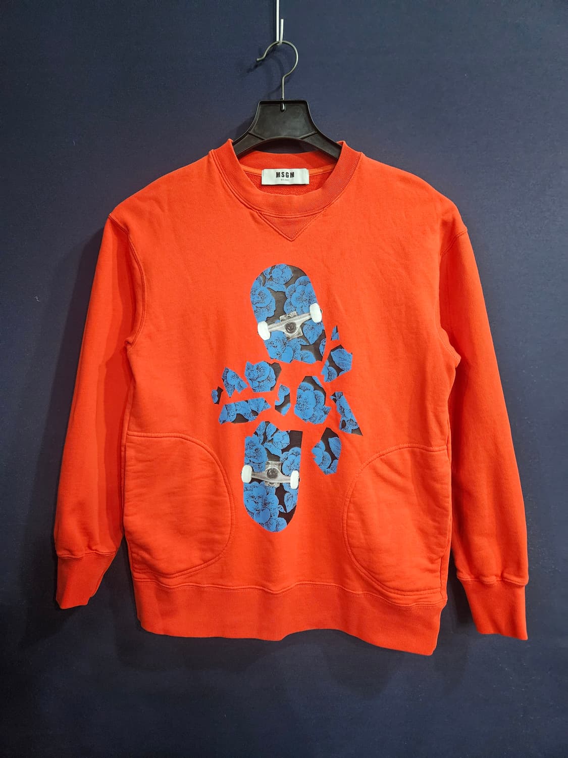 MSGM 프린팅 레드 남성 세미오버핏 95 포켓 맨투맨  상품이미지1