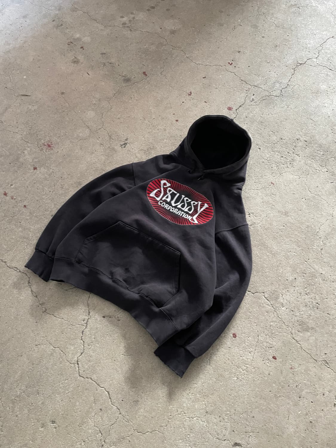 00s Stussy Corporation Faded Hoodie 상품이미지3
