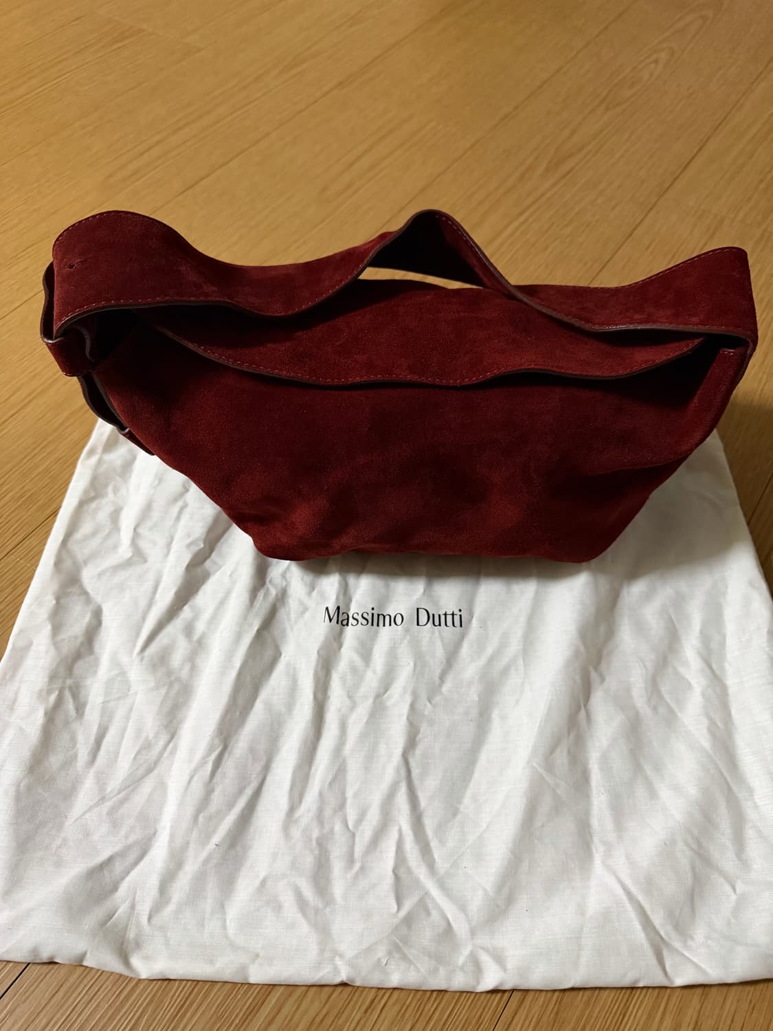 마시모두띠 스플릿 스웨이드 레더 숄더 백 보르도 상품이미지3