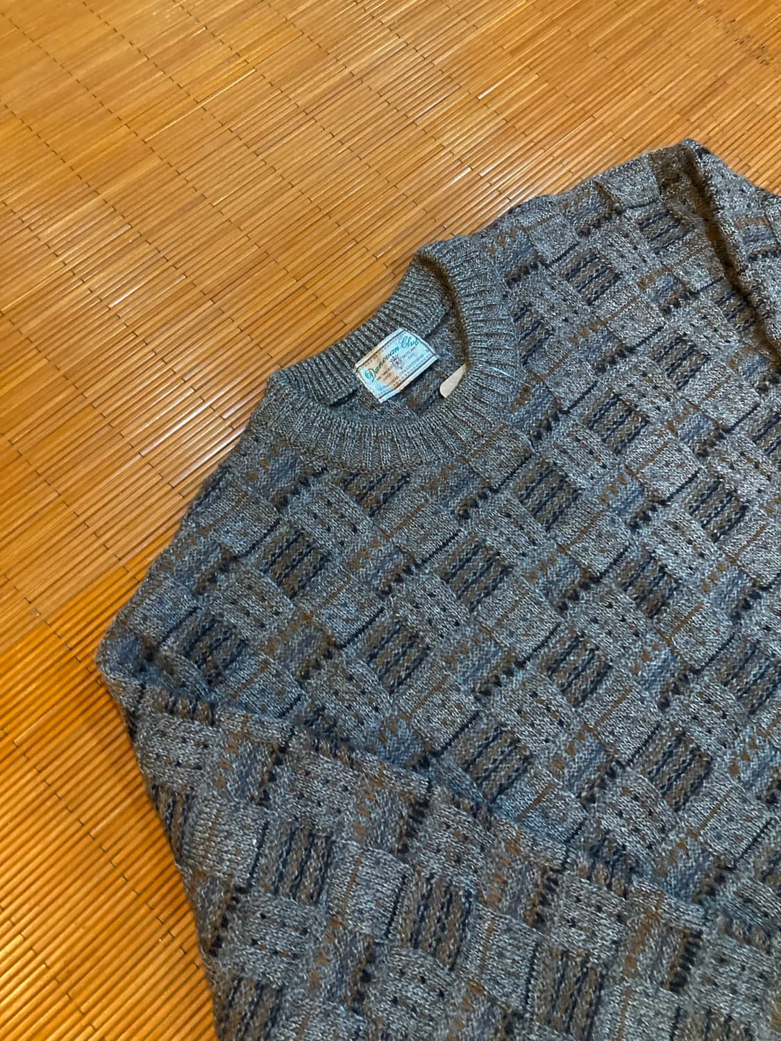 JPN vtg 스퀘어 패턴 니트 상품이미지3