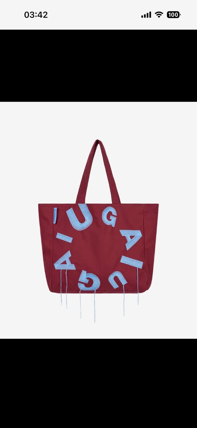 이우가마카라스 빅 쇼퍼백 버건디 숄더백 에코백 상품이미지1