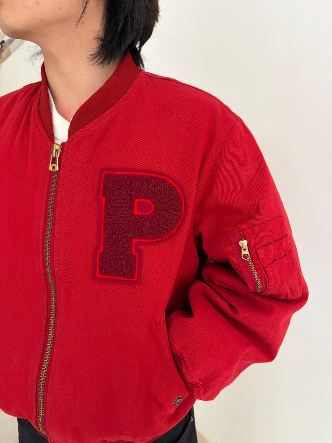 90’s Pink House red patch bomber jacket 상품이미지6