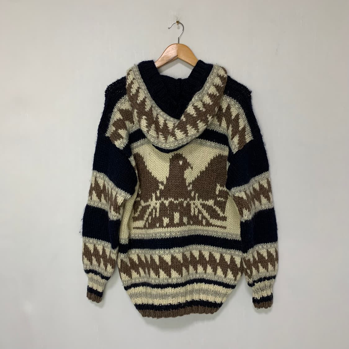 코위찬 코위챤 일본 빈티지 노르딕 패턴 니트 스웨터 집업 후드 가디건 상품이미지5