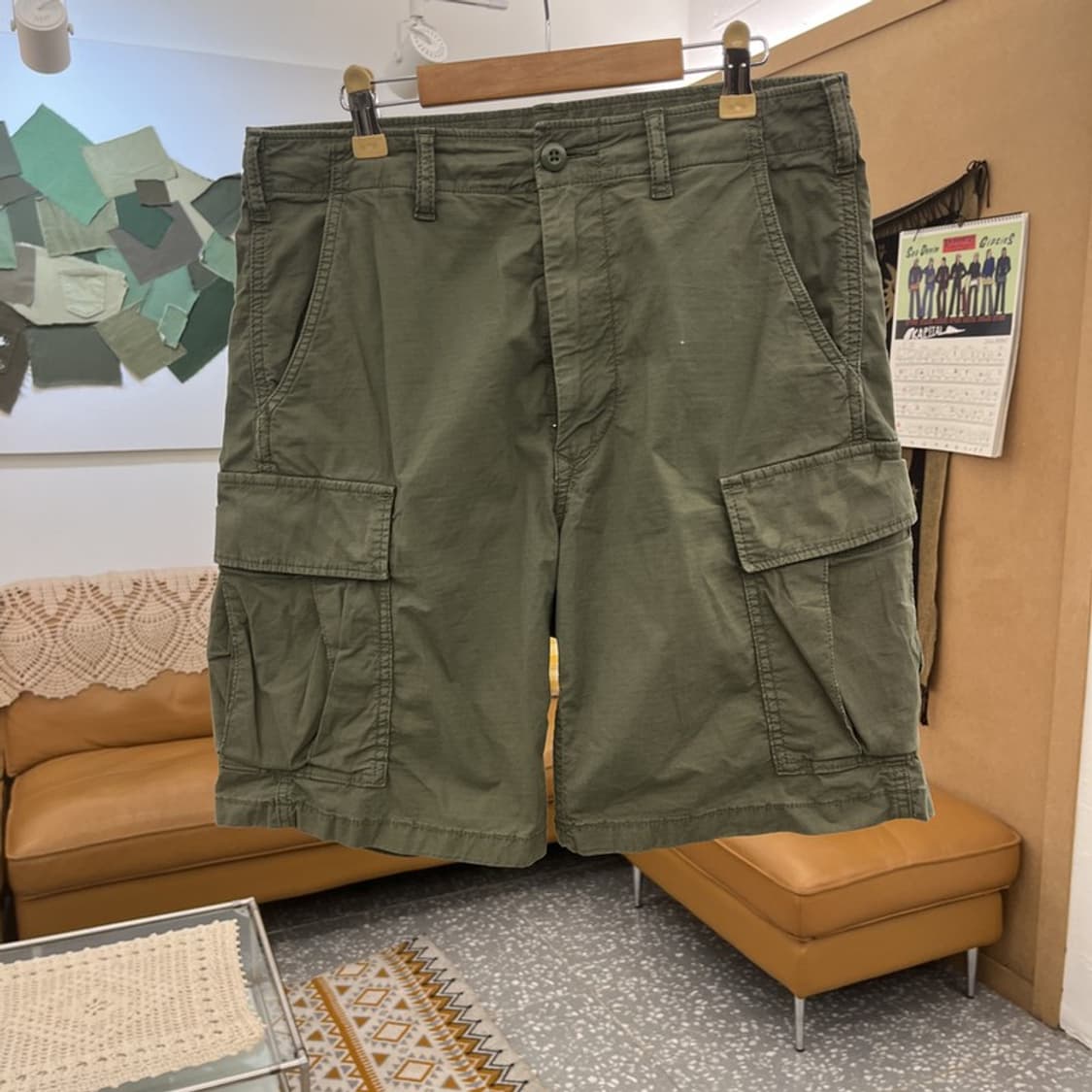 유니클로 빈티지 스트릿 말차카키 카고 반바지 S C11006 상품이미지3