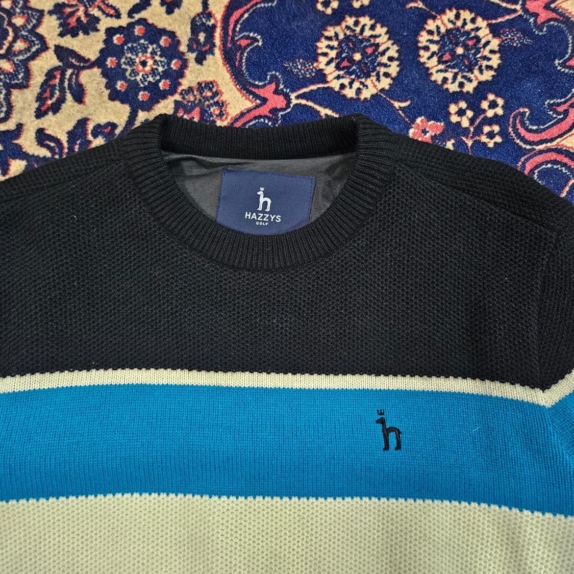 헤지스(HAZZYS) 스트라이프 방풍 니트 스웨터 M 상품이미지3