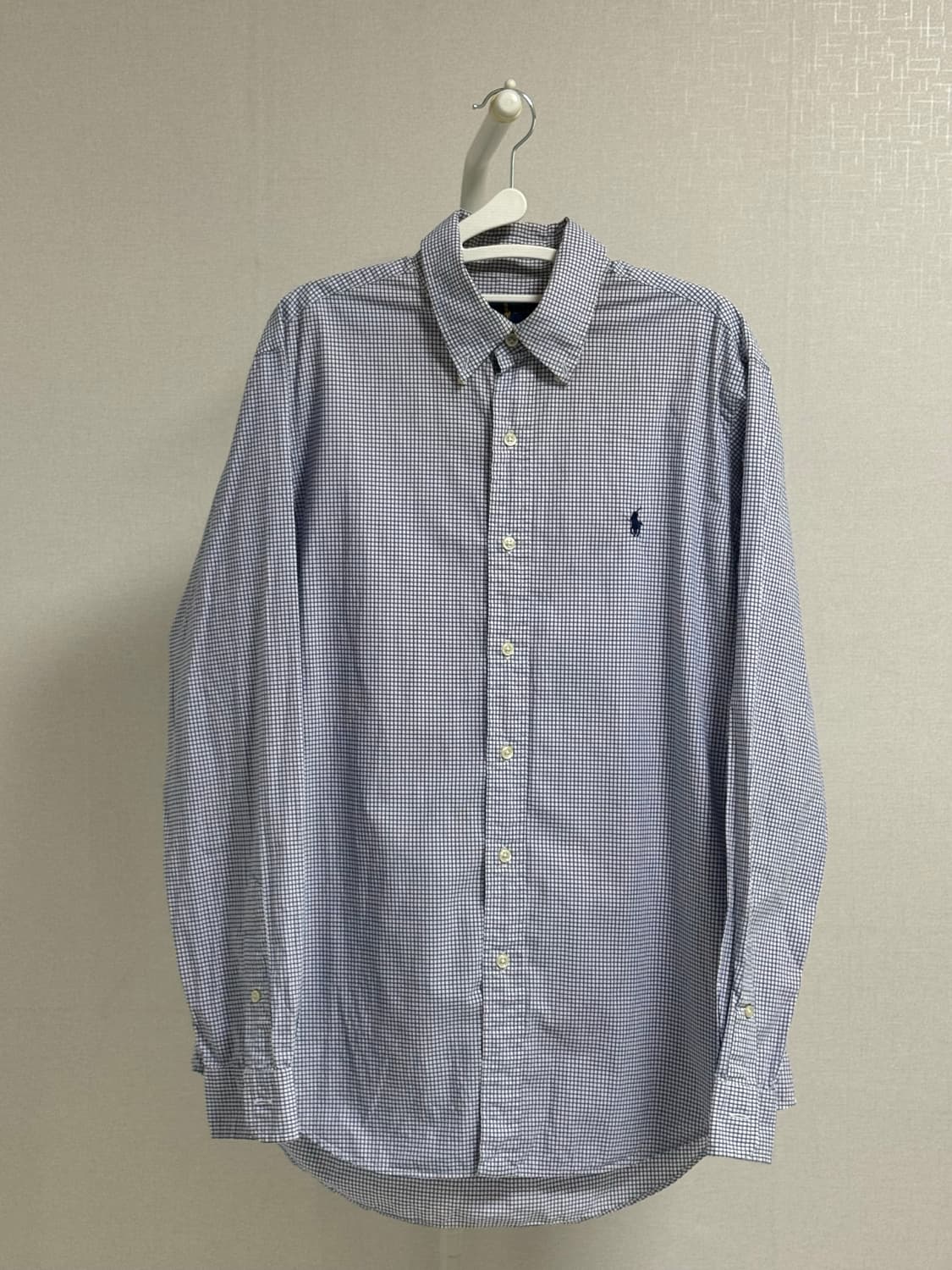 폴로 체크 블루 셔츠 M 상품이미지1
