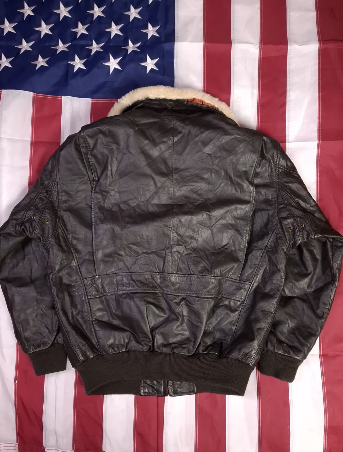 90's 일본판 맥호프 밀리터리 리얼레더 항공자켓 상품이미지7