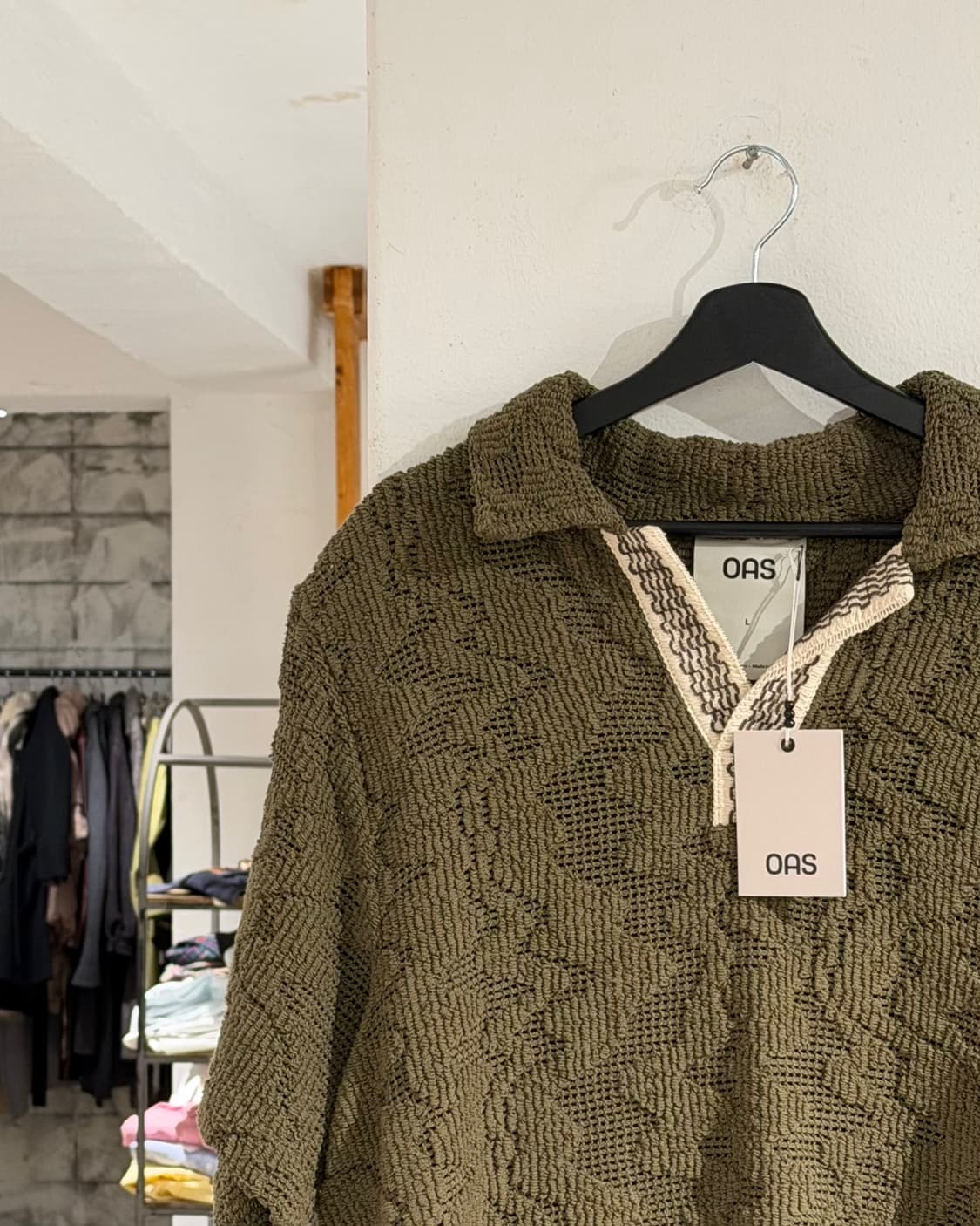 오에이에스 파인 버브 파머 크로셰 니트 셔츠 상품이미지2