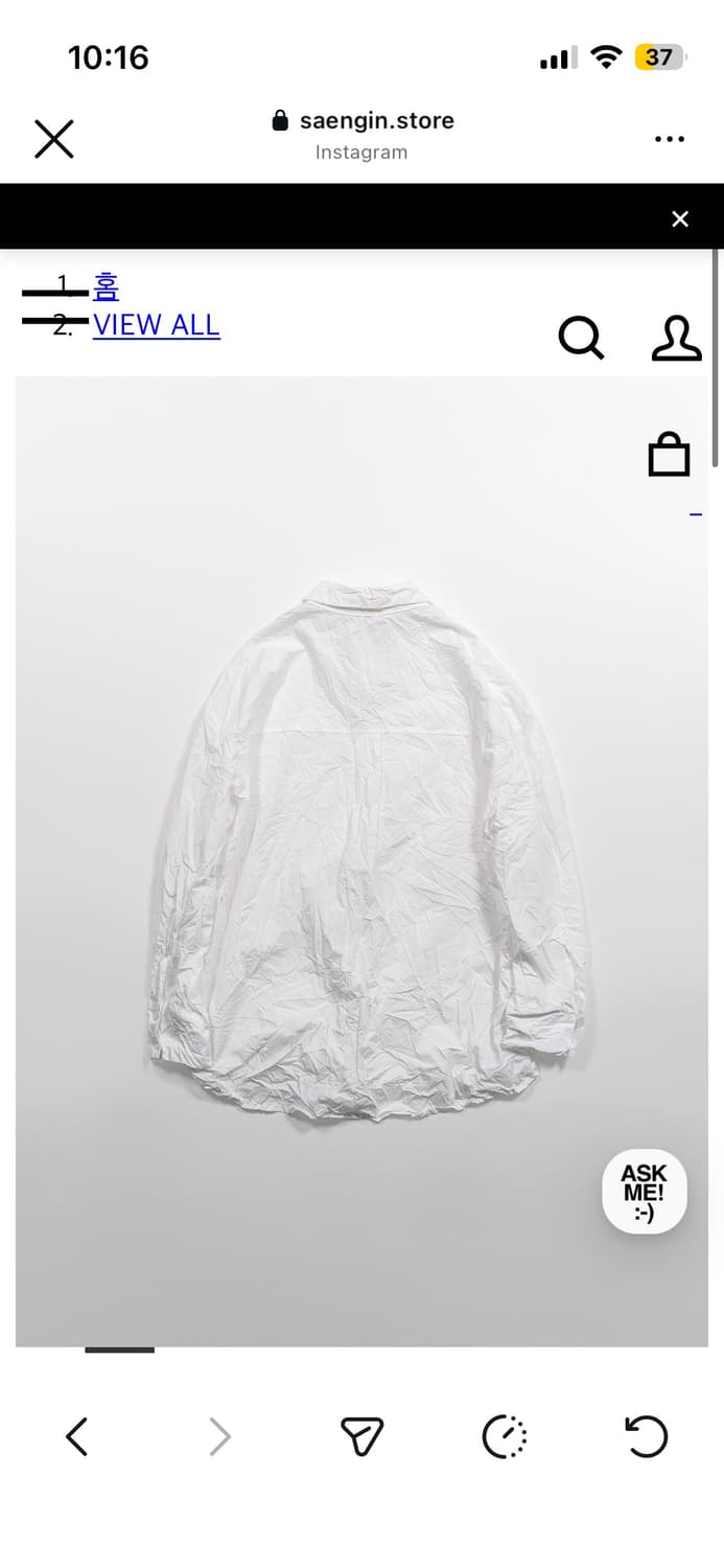 생긴스튜디오 HAND-CREASE SHIRT - WHITE   상품이미지2