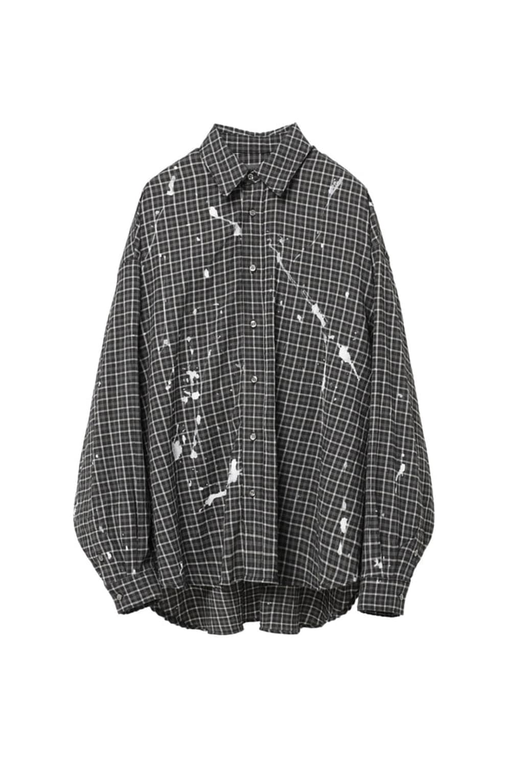 본바트 VONVAT 페인트 블랙 체크 셔츠 2 상품이미지2