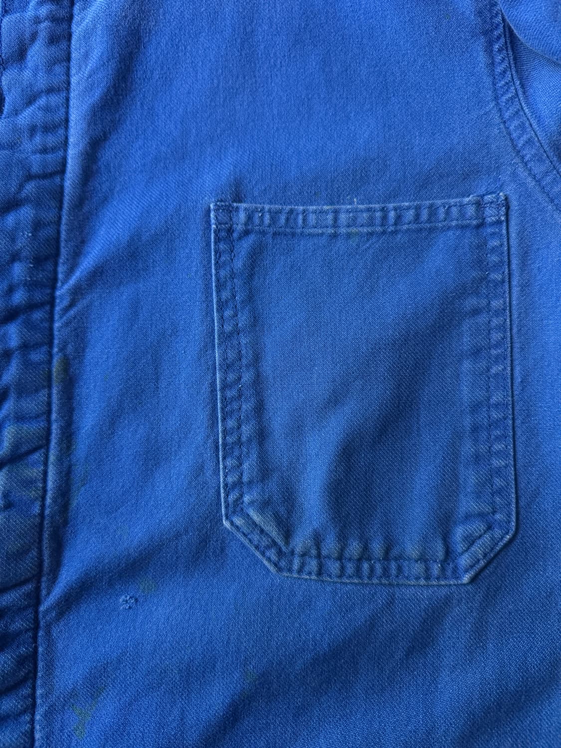 [M]빈티지 더티 페이딩 잉크블루 프렌치 워크 자켓 상품이미지3