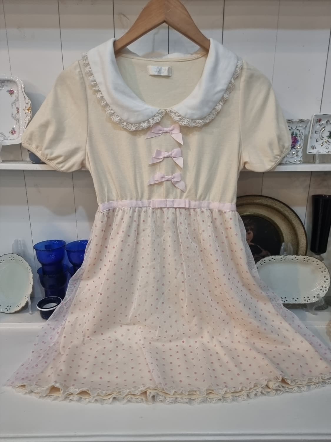 디어리) 리본도트 망사캉캉 원피스 상품이미지4