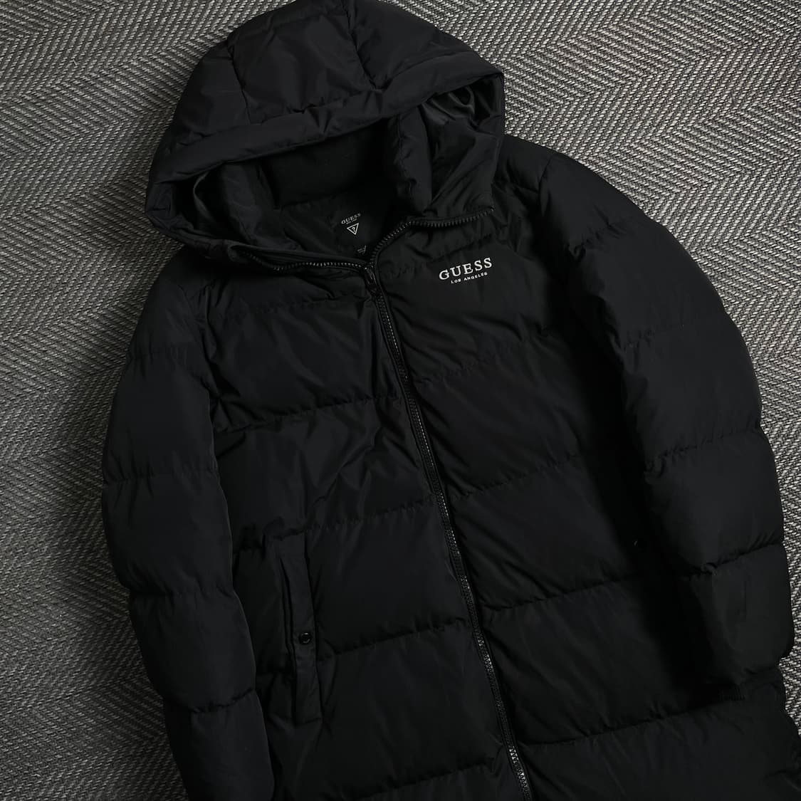 게스 덕다운 후드 롱패딩 블랙y 4503 상품이미지1