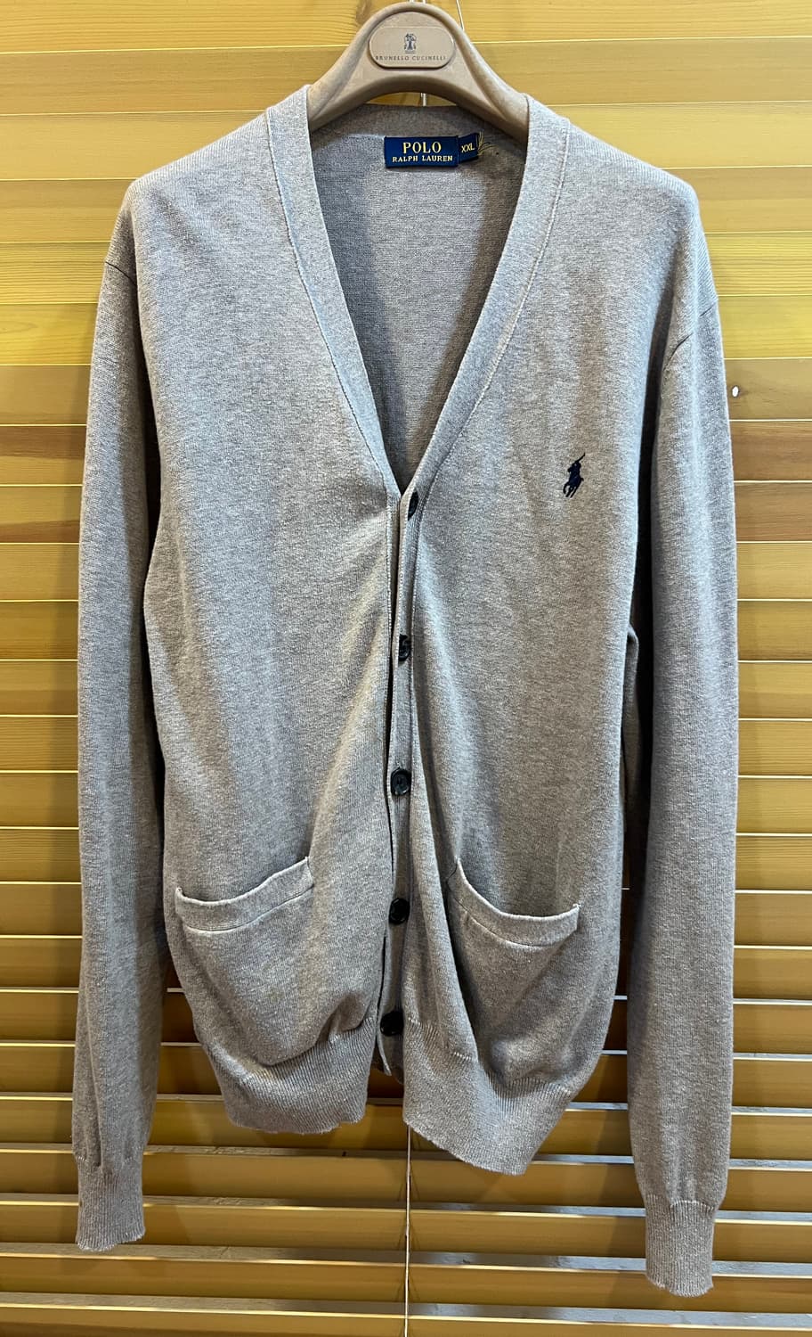 폴로랄프로렌 오트밀베이지 브이넥니트가디건 상품이미지1