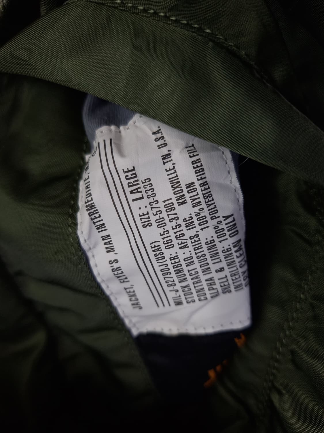 오리지날 미공군 민수용 MA-1 항공자켓 상품이미지6