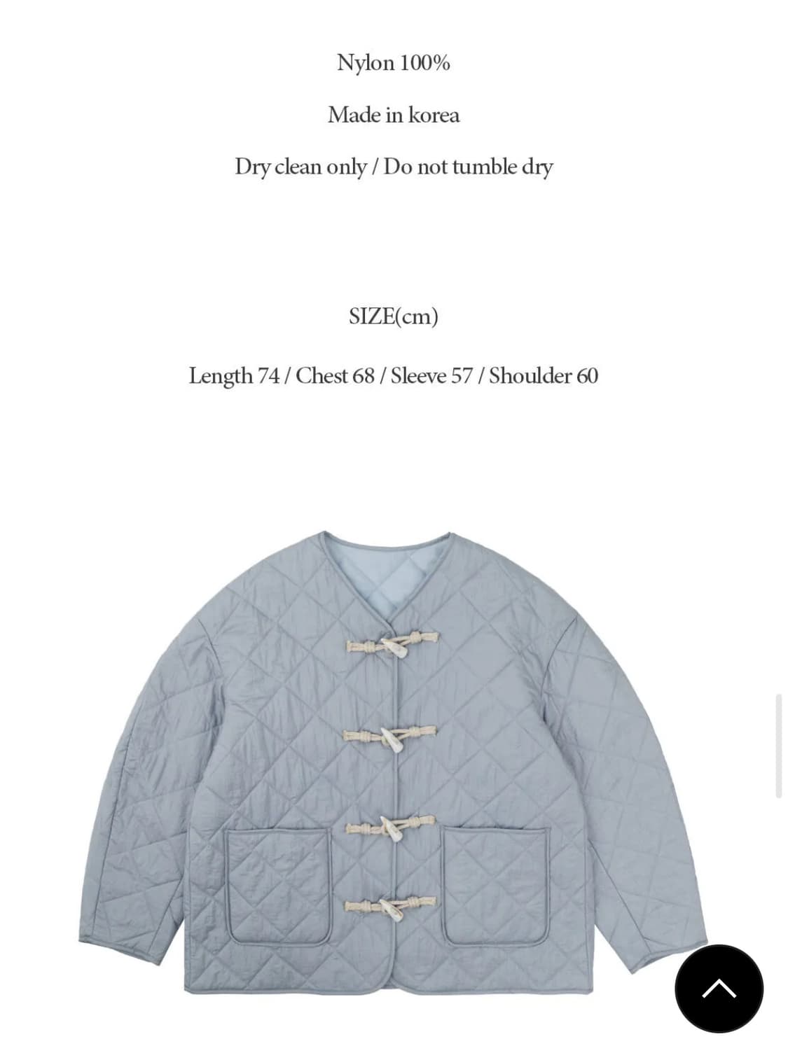 nocontent 노컨텐츠 퀄팅 라운드 점퍼(라이트블루 상품이미지6