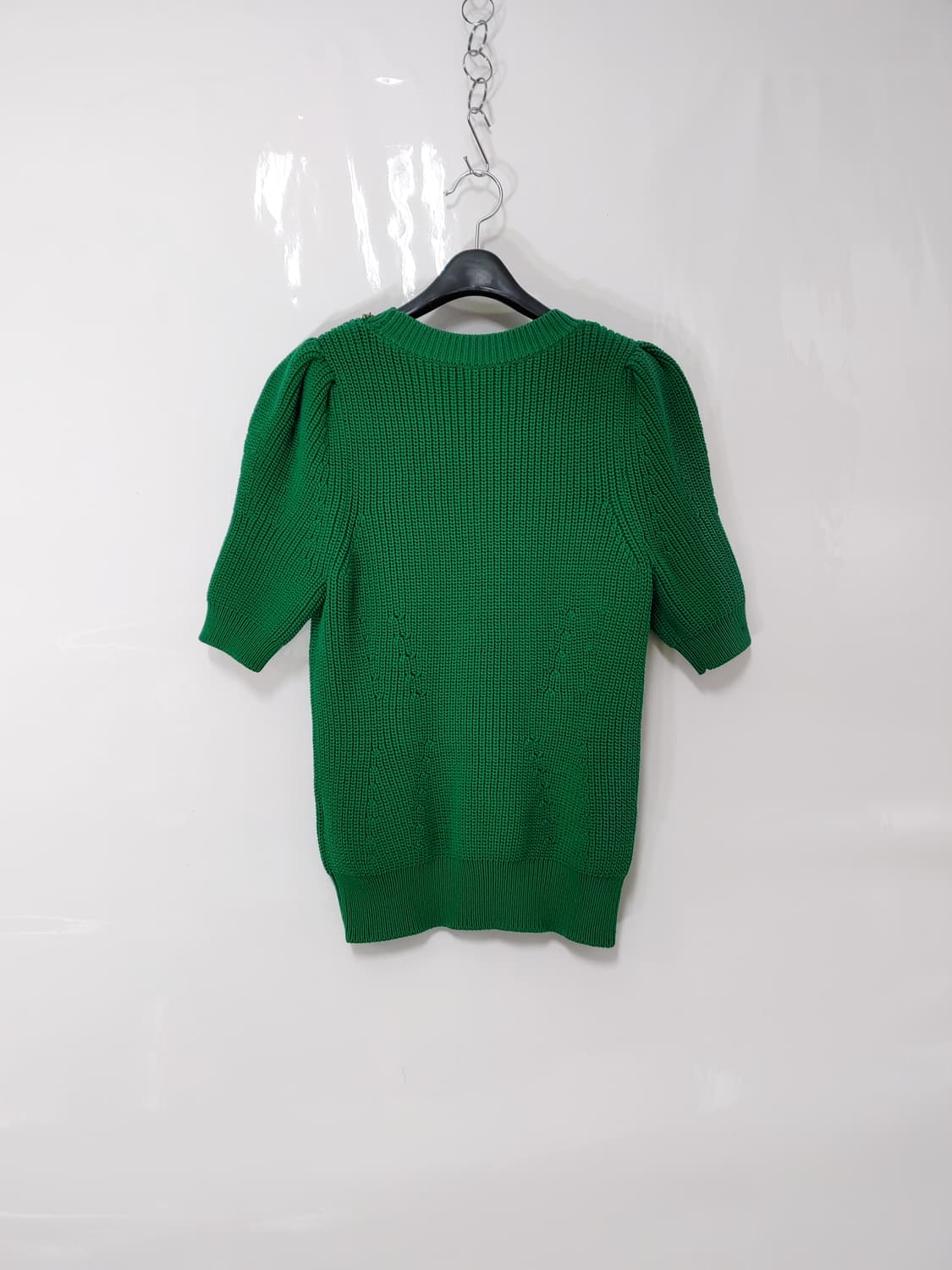 RENEEVON 레니본 여성 악세서리장식 면폴리혼용 반팔니트티 상품이미지2