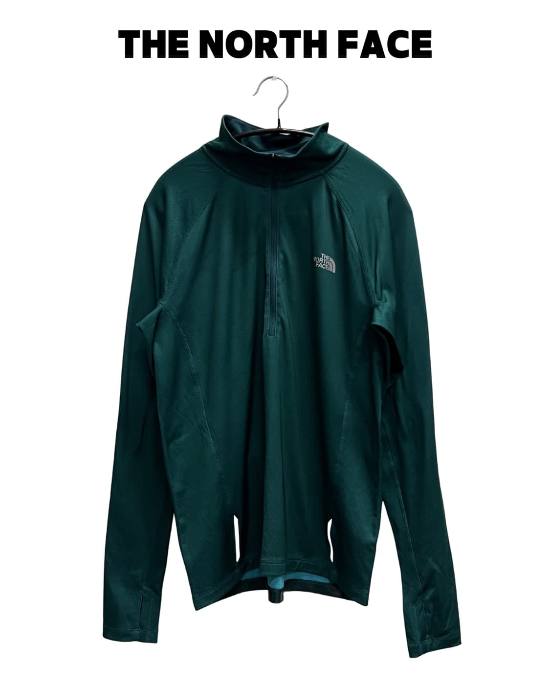 노스페이스 반집업 기능성 긴팔 티 그린 상품이미지1