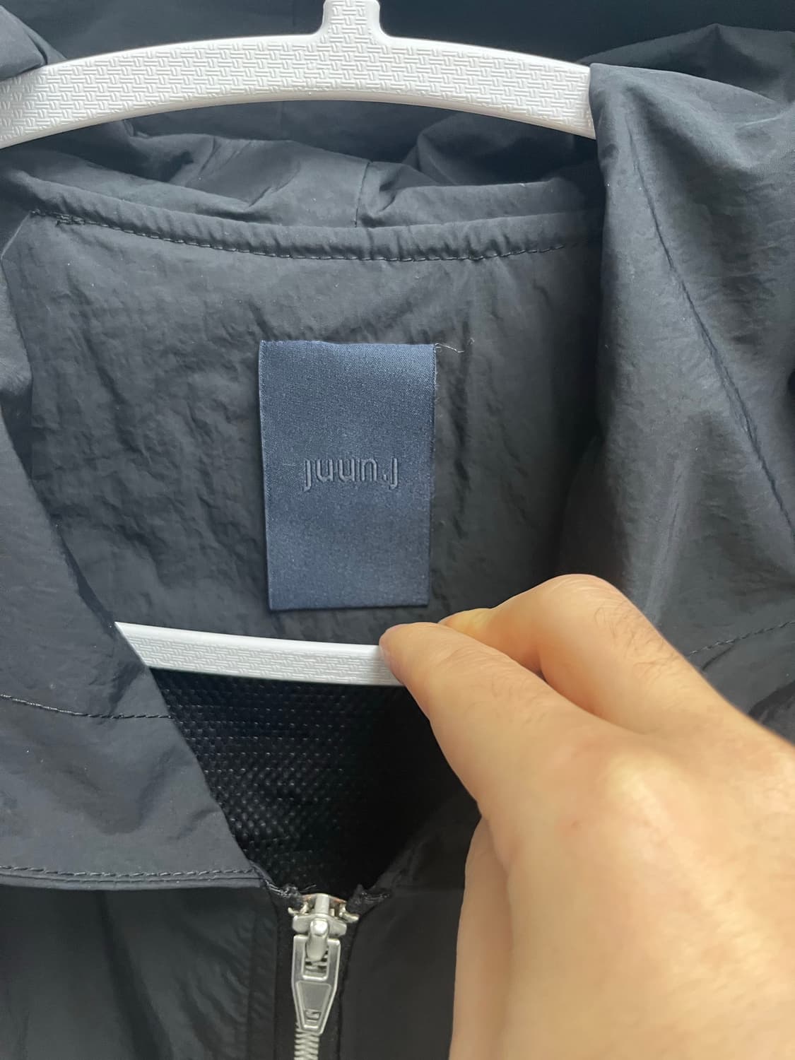 준지 24fw 나일론 마원 후드집업(블랙, M) 상품이미지5