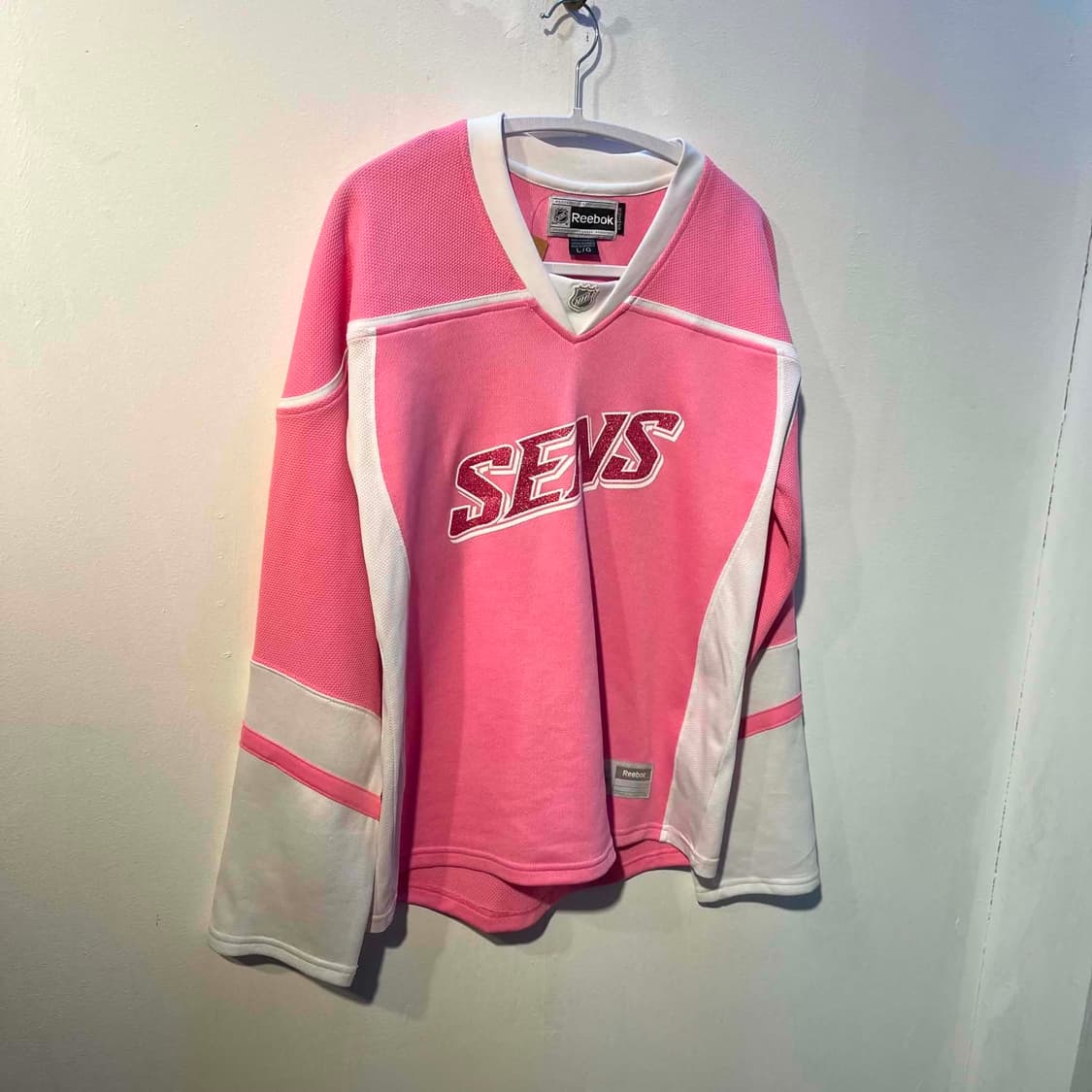 [L] Reebok 리복 핑크 럭비 셔츠 유니폼 져지 상품이미지3