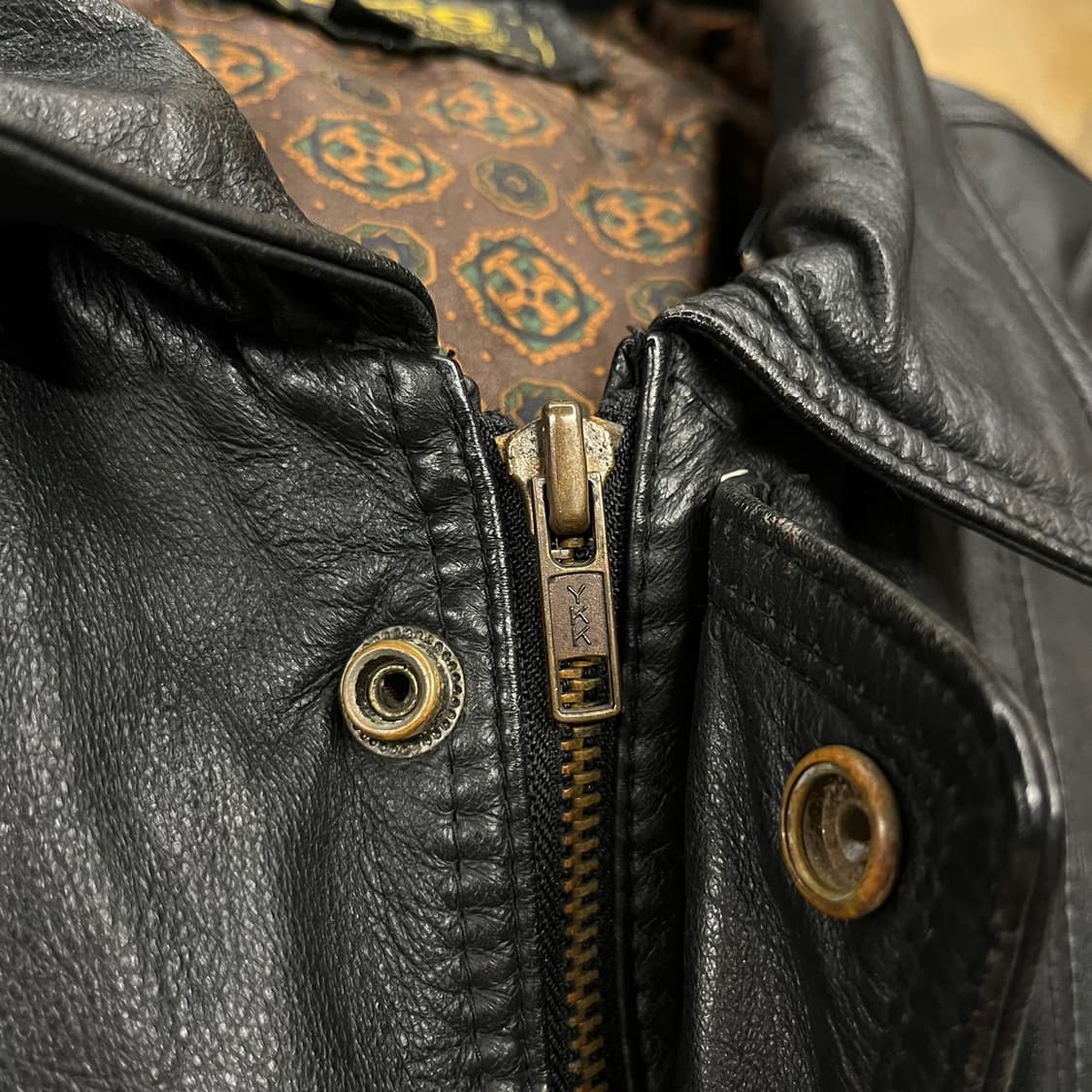 [정품/105] yeke 빈티지 드럼다이드 가죽 레더 자켓 b17 상품이미지7