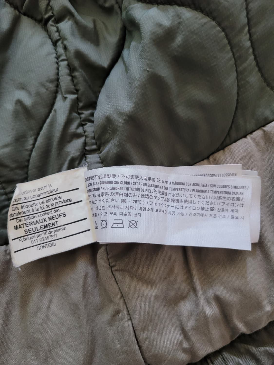 아베크롬비 신형 밀리터리 유틸리티 누빔야상자켓 M 105사이즈 상품이미지10