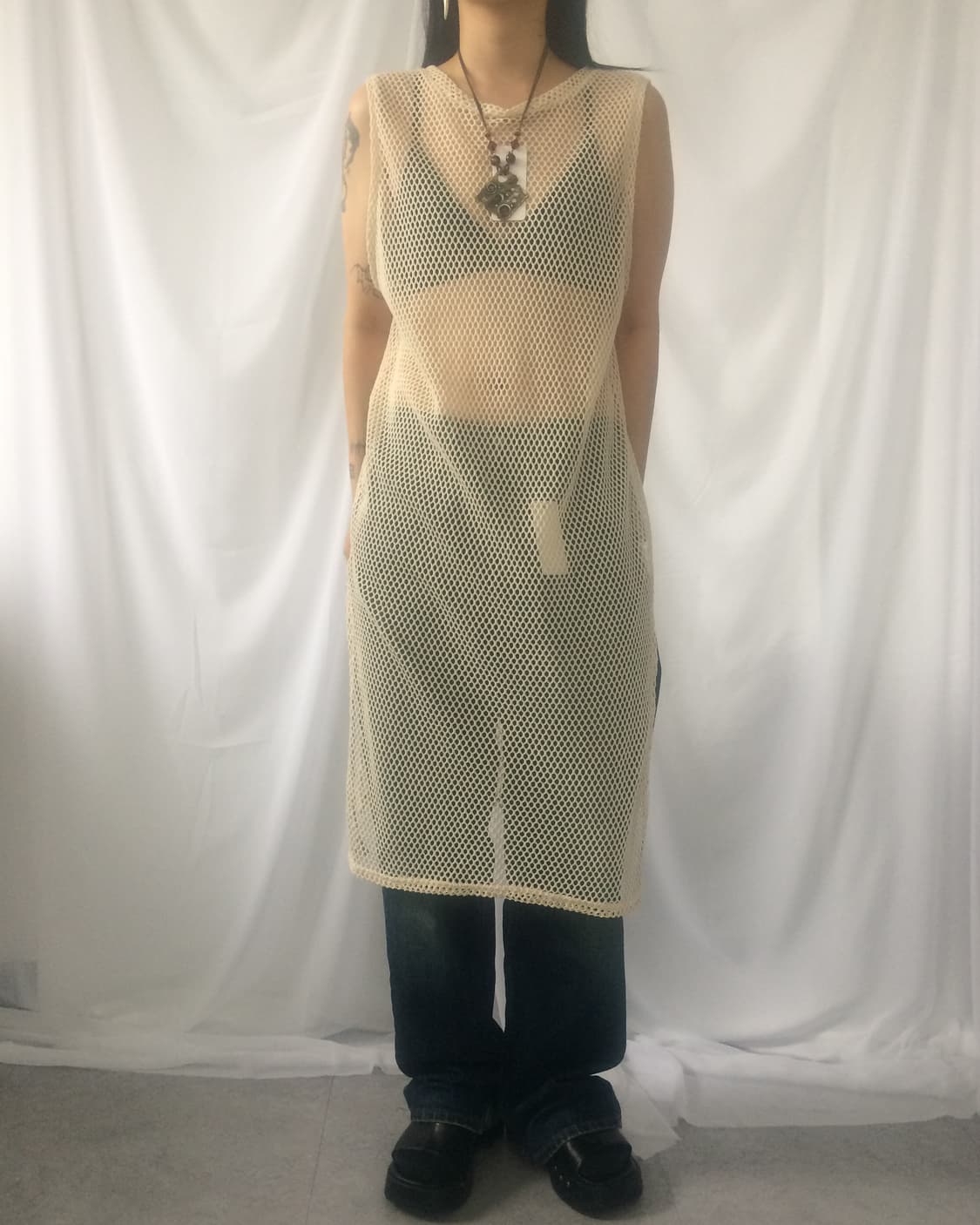 See through net sleeveless onepiece 상품이미지6
