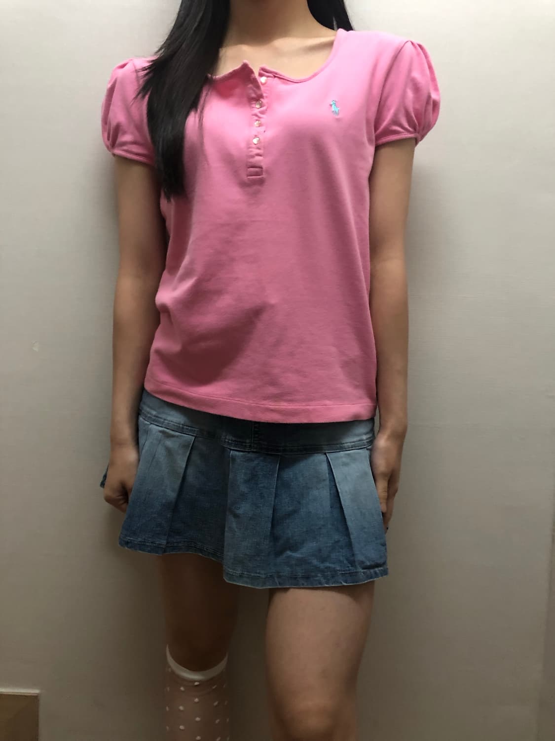 빈티지 데님 플리츠 미니 스커트 상품이미지6
