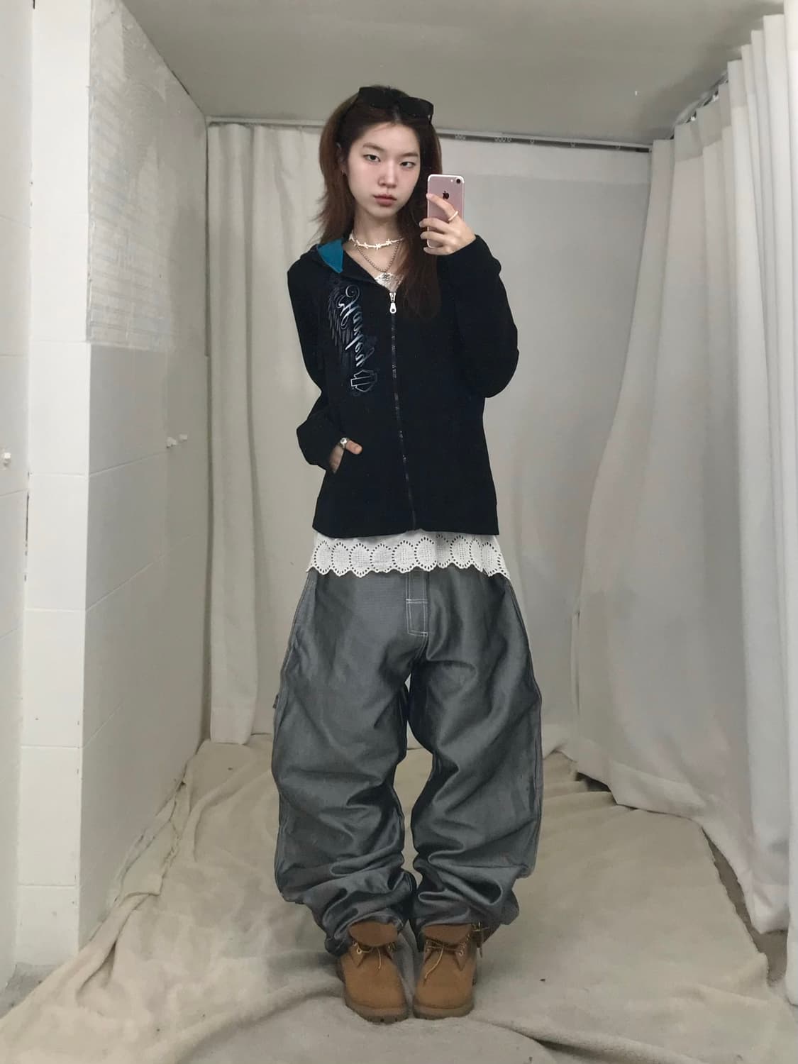 할리데이비슨 에미넴 블루 실버 힙합 스트릿 코디 세트 상품이미지2