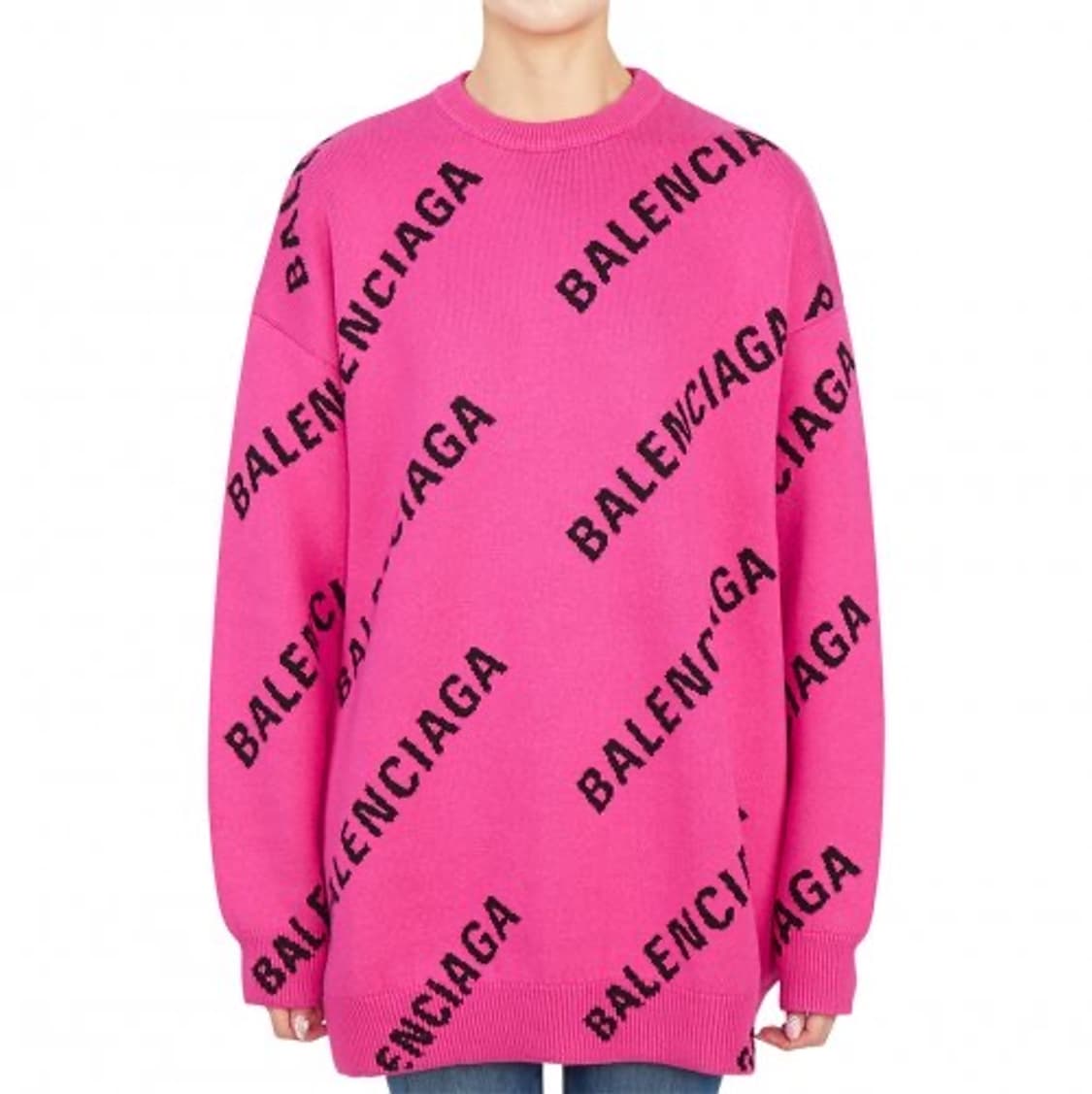 (A+/S) / 발렌시아가 울오버 로고 크루넥 니트 핑크 상품이미지8