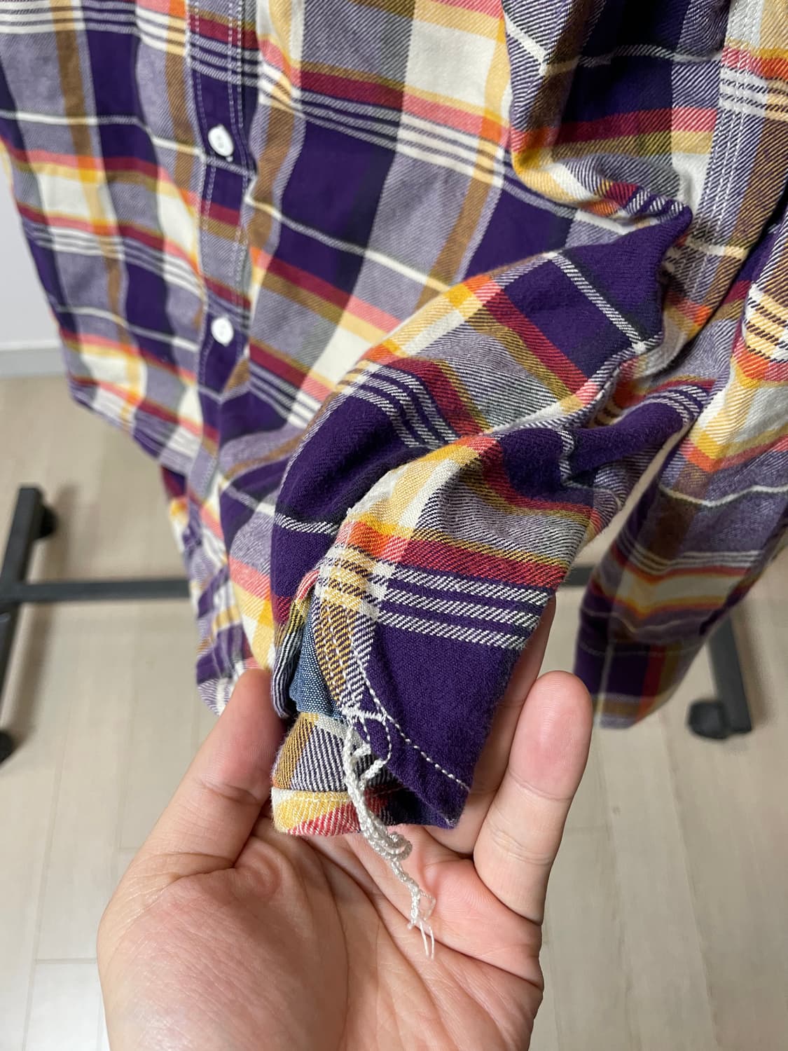 (L) Levis 리바이스 화이트탭 퍼플 체크 투포켓 셔츠 상품이미지4