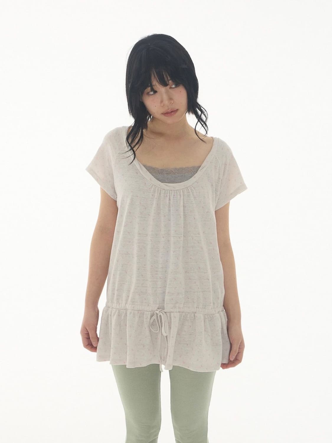 익스파이어드걸 still flower top ash ivory 상품이미지1