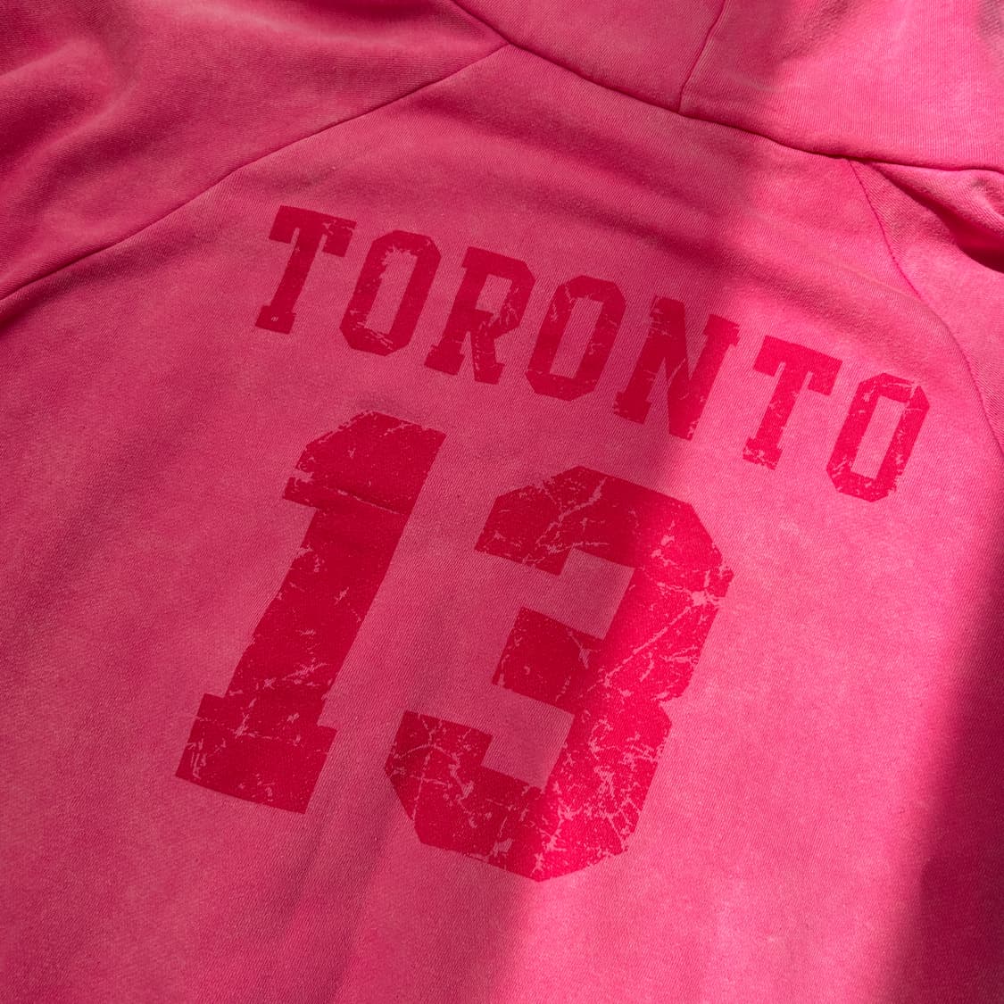 캐나다 토론토 핑크 데미지 후드티 상품이미지6