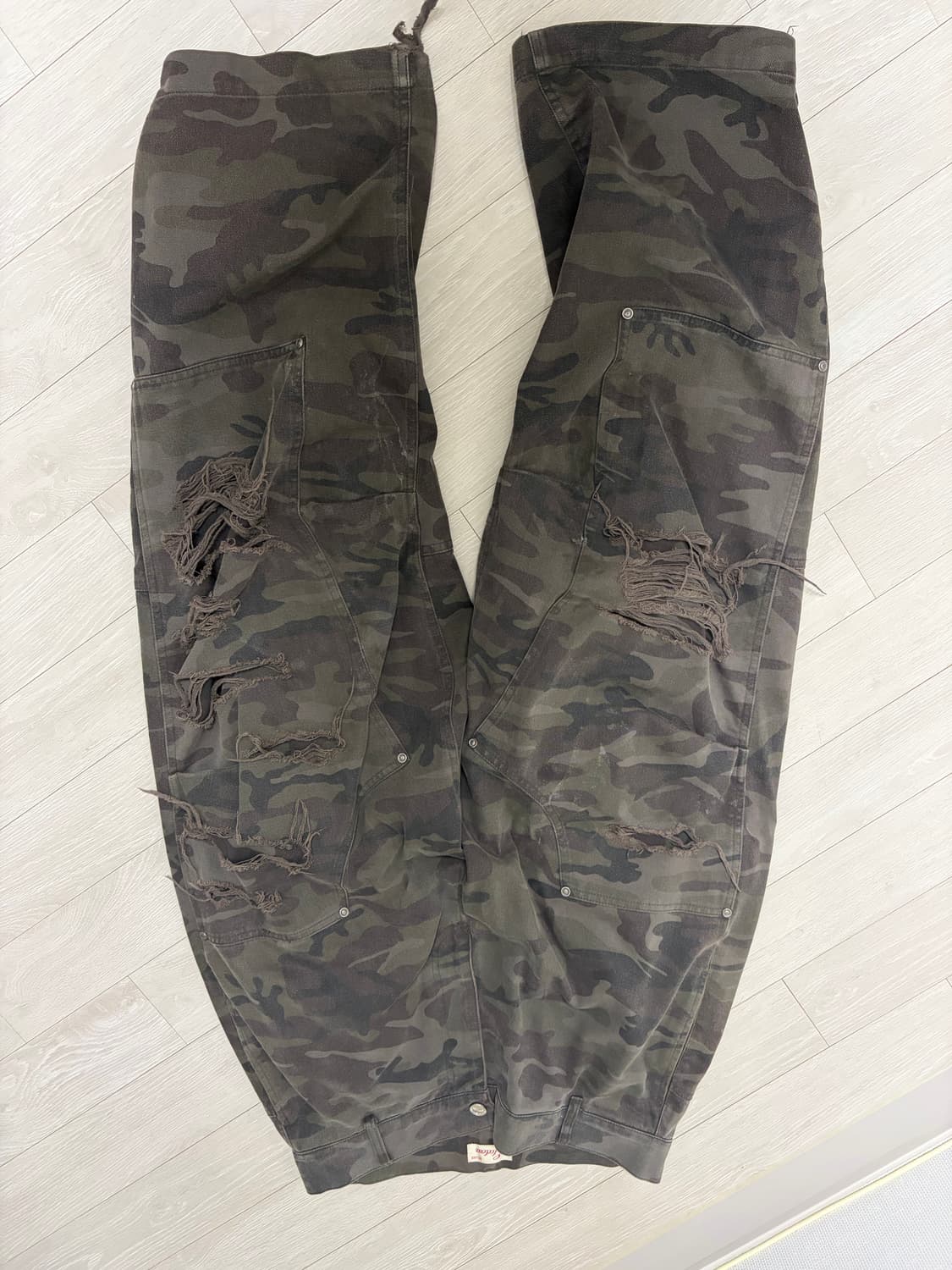 ETCE 디스트로이드 데미지 카모 배기 팬츠 M 상품이미지4