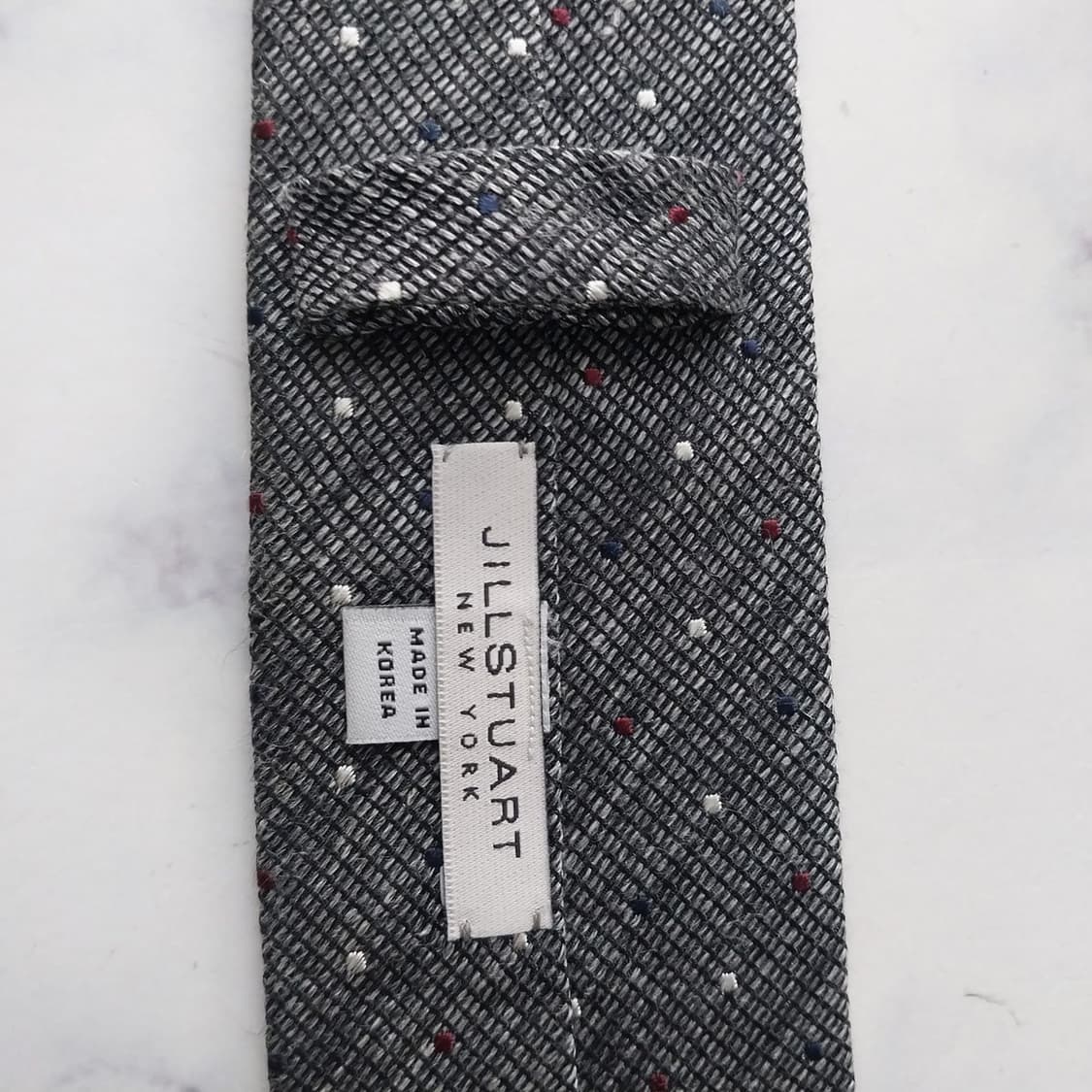 질스튜어트 린넨 그레이 도트 패턴 넥타이 7.4cm S~A+등급K2950 상품이미지9