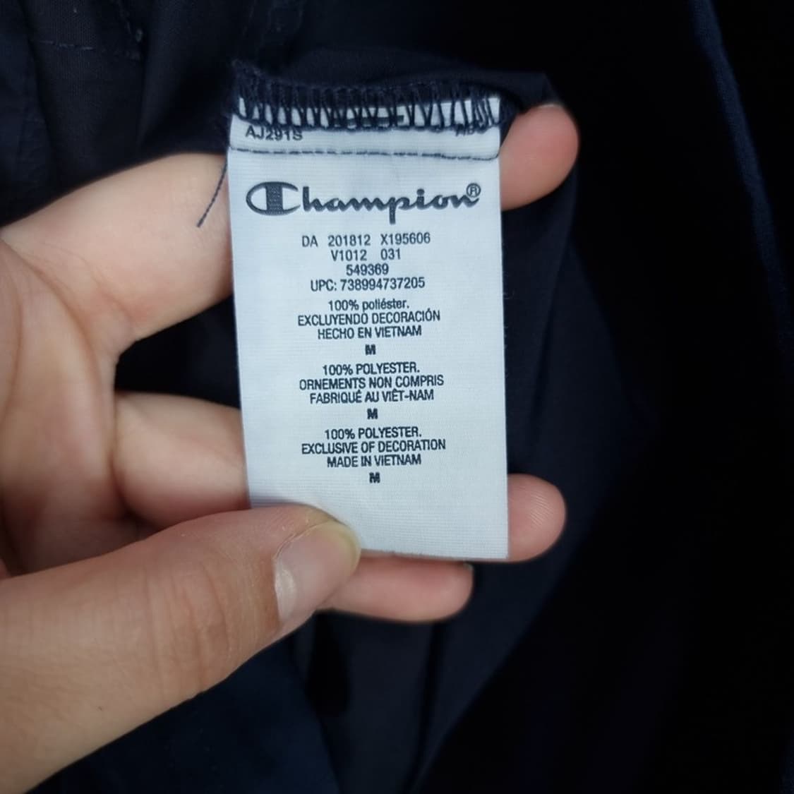 [챔피온] 로고 자수 후드 아노락 바람막이 네이비 M18410 상품이미지9