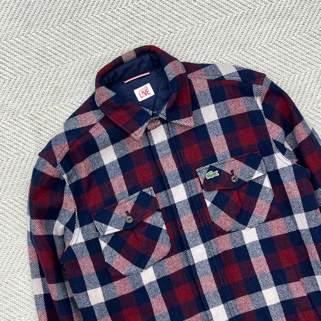 라코스테 투포켓 체크 울자켓 r2780 상품이미지3