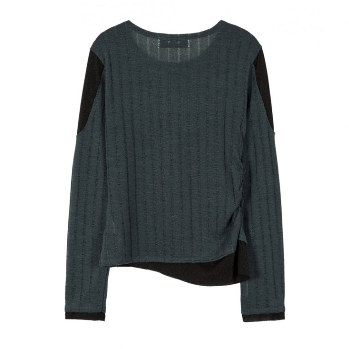 데비어퍼 PHOEBE CURVED TOP_BLACK/CHARCOAL 상품이미지2