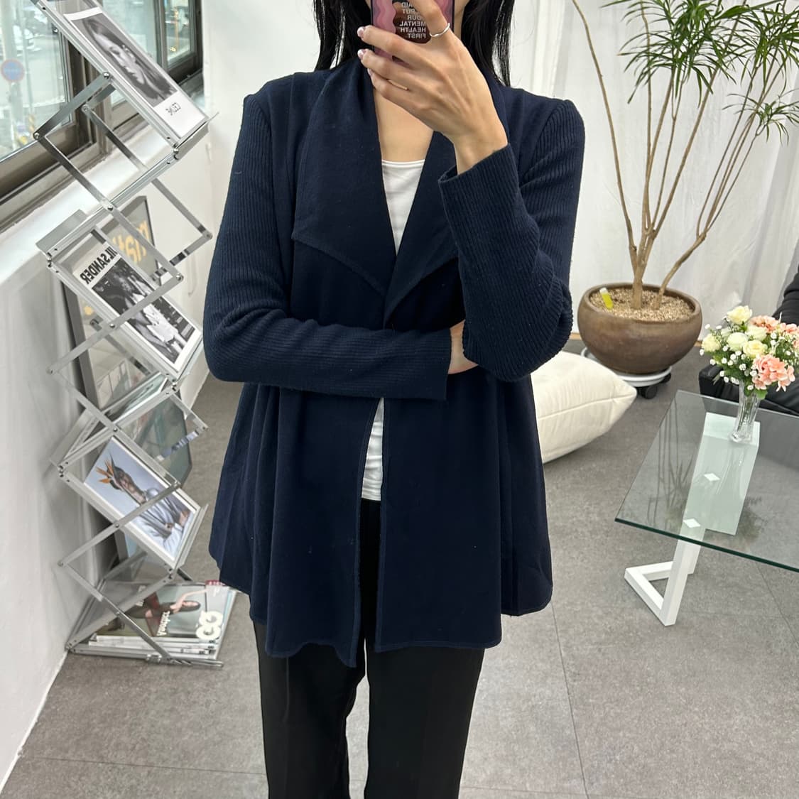 CdeC 여성 숄카라 오픈 니트 가디건 상품이미지2