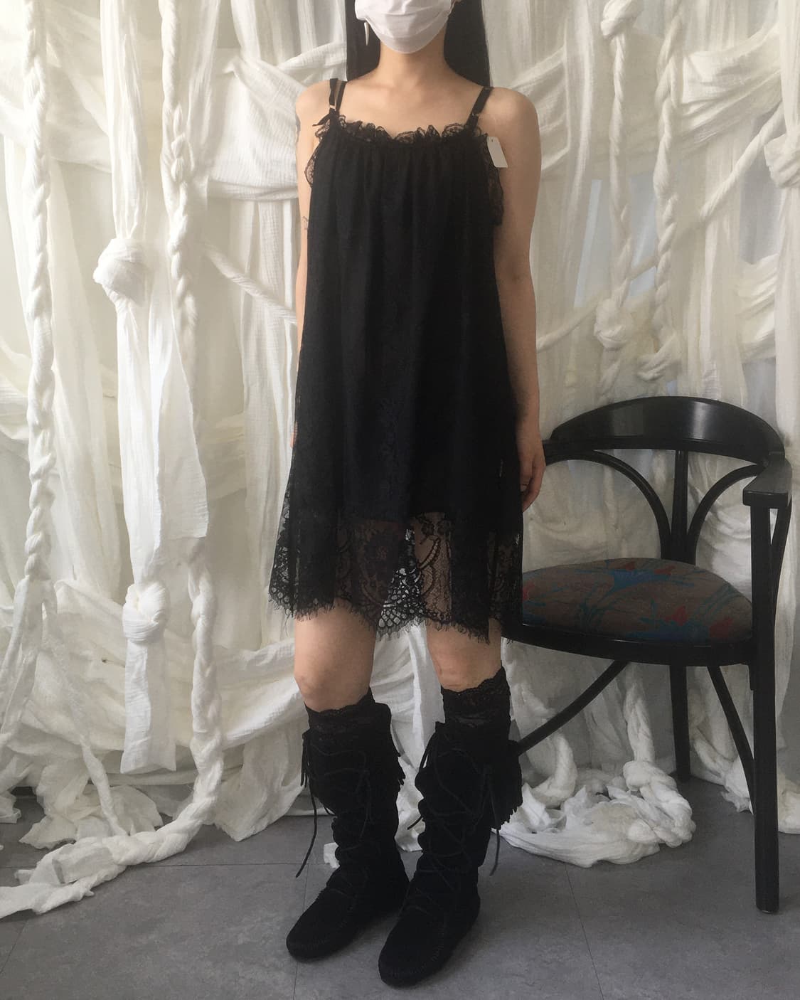 Flower pattern lace sleeveless onepiece 상품이미지7