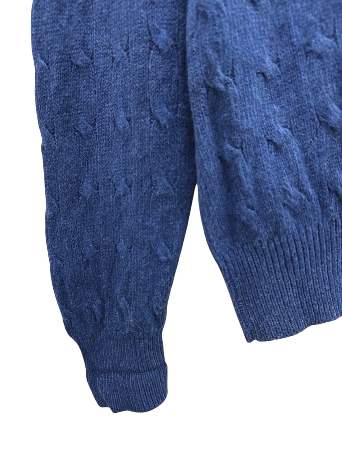 폴로 꽈배기 넥폴라 니트 블루 (L)  상품이미지7