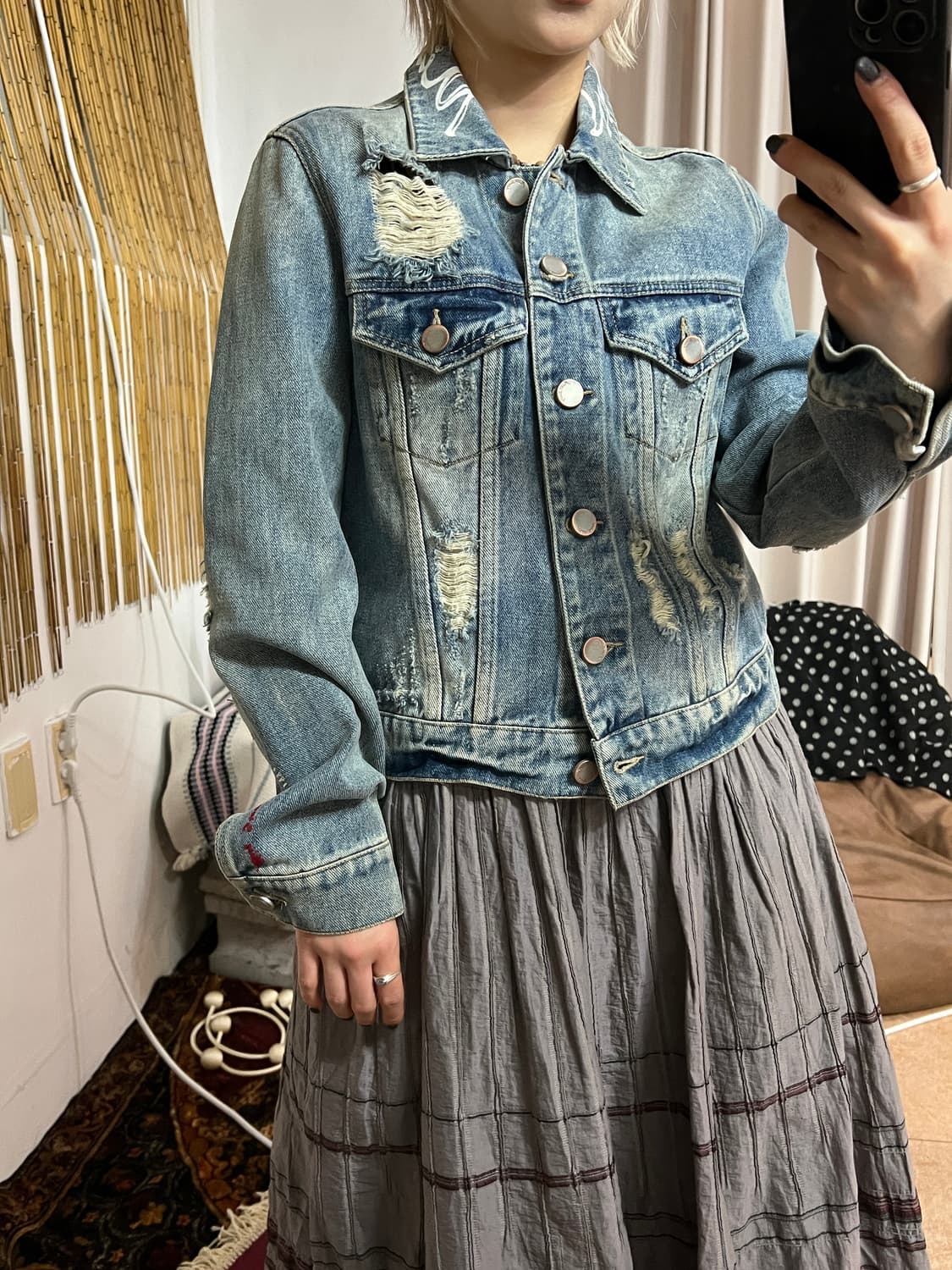 Miss sixty 여성 디스트로이드 데님 트러커 자켓 상품이미지1