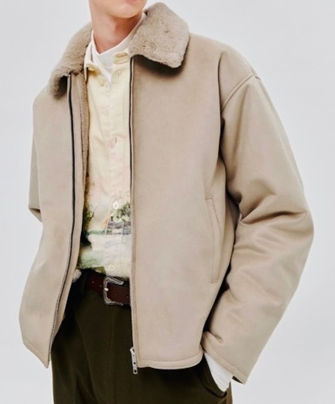 (새상품) 도프제이슨 심플 스웨이드 무톤 자켓 / L 상품이미지4