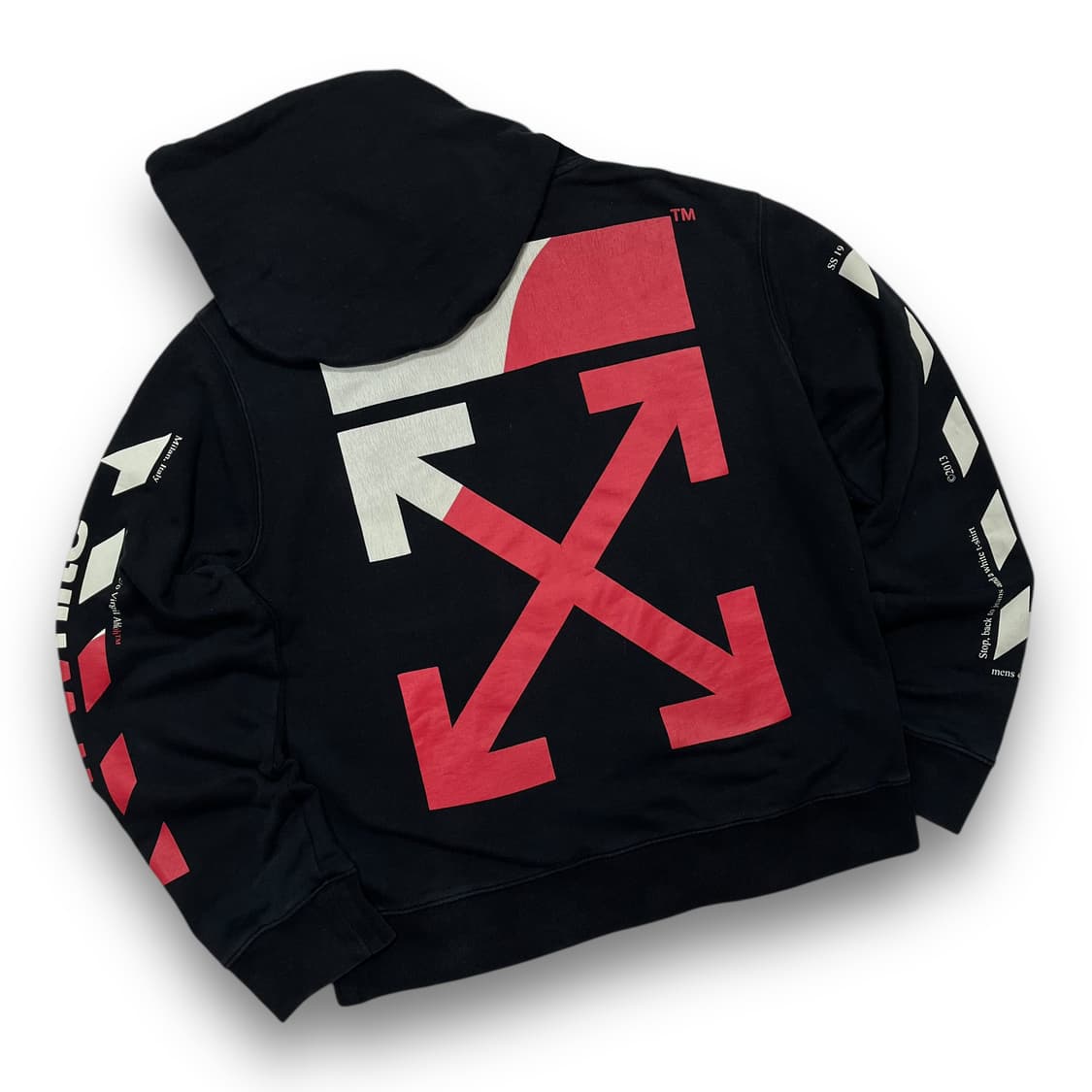 오프 화이트 19SS 스플릿 애로우 로고 다크 후디 상품이미지1