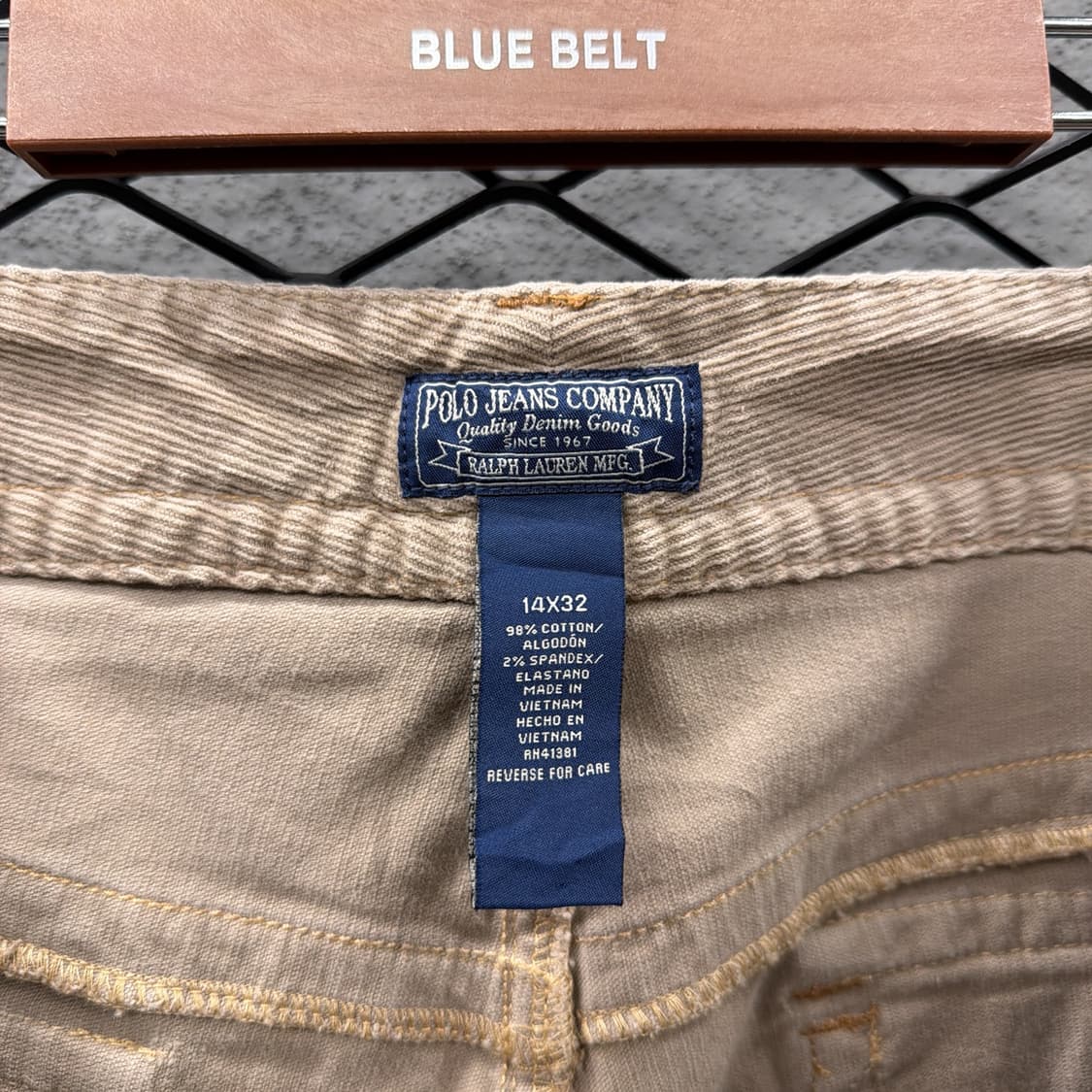 폴로진스 라이트 코듀로이 팬츠 메탈버튼 백포켓 디테일 샌드 상품이미지7