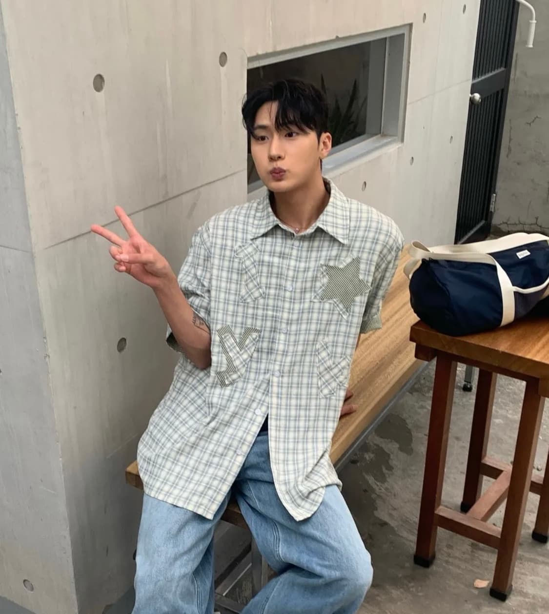 Yk 반팔 체크셔츠 상품이미지2