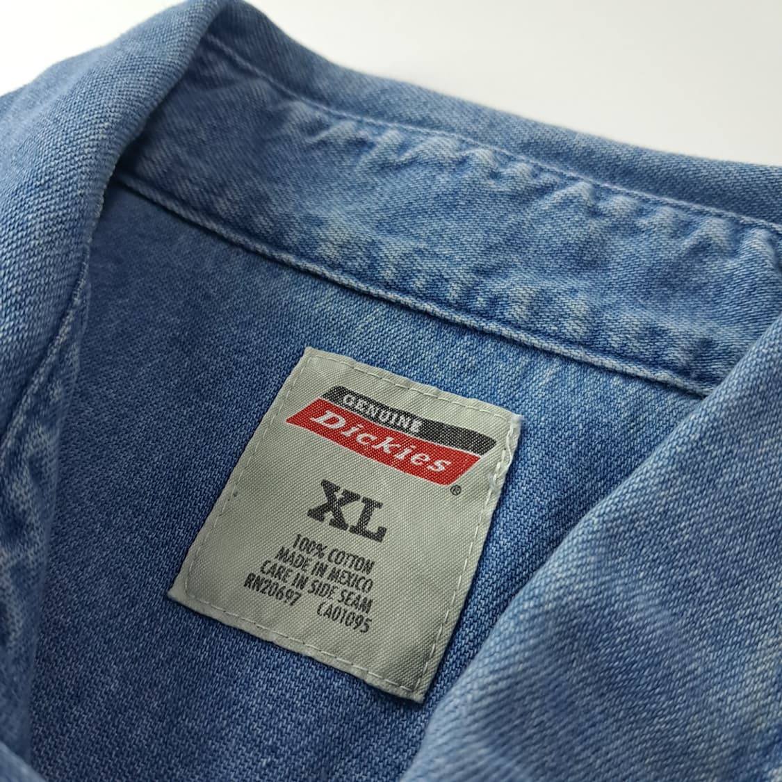 CK378 XL 디키즈 멕시코판 버튼다운 연청 데님 셔츠 남방 상품이미지3