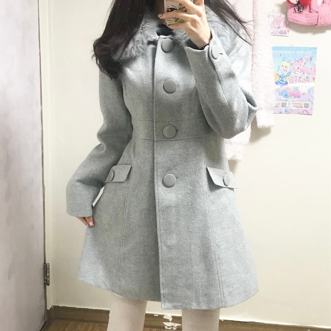 빈티지 퍼 달천깔 코트 히메갸루 로걀 라떼 이시하라사토미 공겜여주 긱시크 상품이미지1