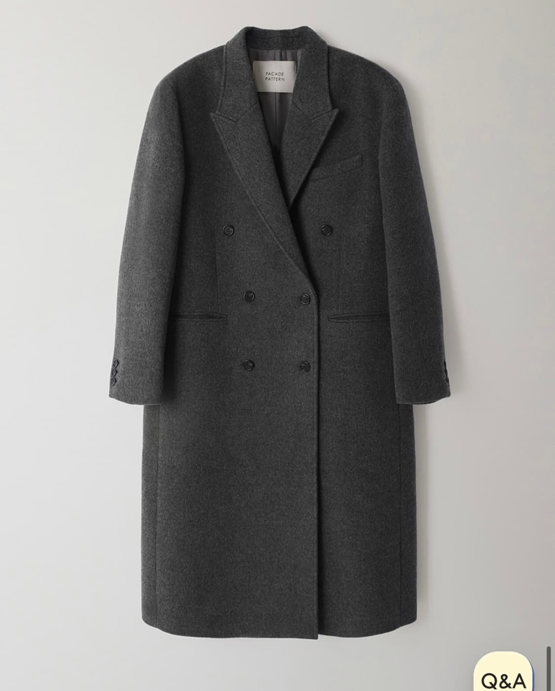파사드패턴 캐시미어 더블 코트 _ 차콜 상품이미지4